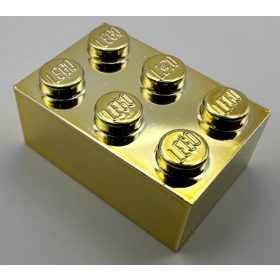 3002 | Chrome Gold Brick 2 x 3 | Custom Chromed by BUBUL