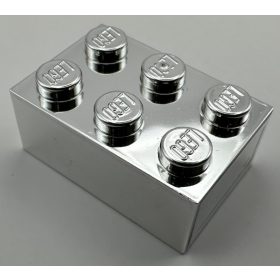 3002 | Chrome Silver Brick 2 x 3 | Custom Chromed by BUBUL