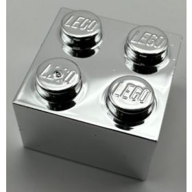 3003 | Chrome Silver Brick 2 x 2 | Custom Chromed by BUBUL