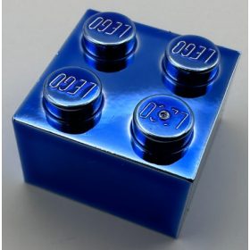 3003 | Chrome Blue Brick 2 x 2 | Custom Chromed by BUBUL