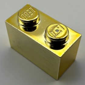   3004 | Chrome Gold Brick 1 x 2 or 3065 | Custom Chromed by Bubul