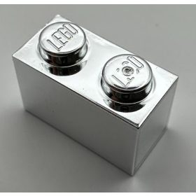   3004 | Chrome Silver Brick 1 x 2 or 3065 | Custom Chromed by Bubul