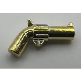  30132 Chrome Gold Bar 6L with Stop Ring Minifig, Weapon Gun, Pistol Revolver  Custom Chromed by BUBUL