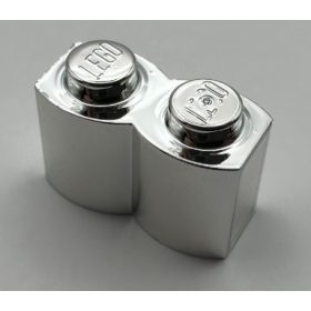   30136 Chrome Silver Brick, Modified 1 x 2 Log  Custom Chromed by Bubul