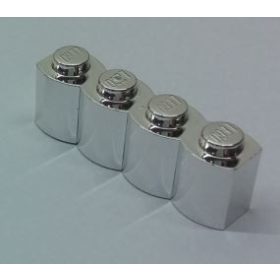   Chrome Silver Brick, Modified 1 x 4 Log  Part: 30137 Custom Chromed by Bubul