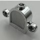 30147 | Chrome Silver Vehicle, Grille 1 x 2 x 2 Round Top with Lights  | Custom Chromed by BUBUL