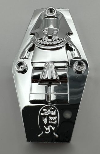 30164 Chrome Silver Container, Coffin Lid with Mummy Relief Plain (Sarcophagus)  Custom Chromed by Bubul