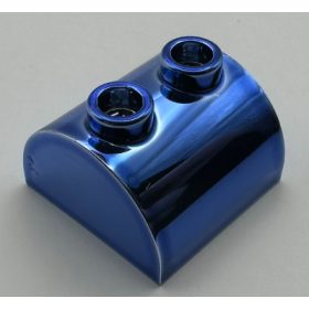   30165 Chrome BLUE Brick, Modified 2 x 2 Curved Top with 2 Top Studs Custom Chromed by BUBUL