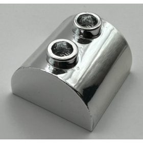   30165 Chrome Silver Brick, Modified 2 x 2 Curved Top with 2 Top Studs  Part:30165  Custom Chromed by Bubul