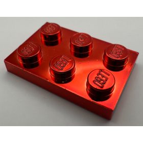 3021 Chrome RED Plate 2 x 3 Custom Chromed by BUBUL