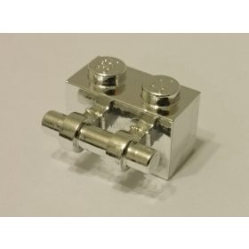   30236 Chrome Silver Brick, Modified 1 x 2 with Handle  Part:30236  Custom chromed by Bubul