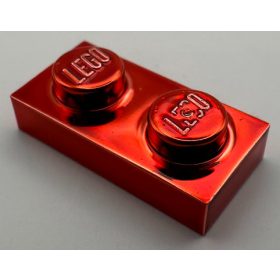 3023 | Chrome Red Plate 1 x 2 | Custom Chromed by Bubul