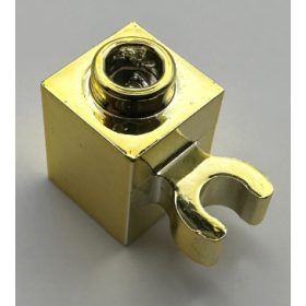   30241 Chrome Gold Brick, Modified 1 x 1 with Clip Vertical   30241 30241b  60475 Custom Chromed by BUBUL