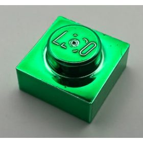 3024 | Chrome Green Plate 1 x 1 | Custom Chromed by BUBUL