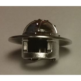   Chrome Silver Minifig, Headgear Helmet Castle with Broad Brim  30273 Custom Chromed by Bubul