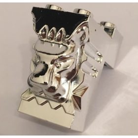   30274 Chrome Silver Brick, Modified 2 x 3 x 3 with Cutout and Lion Head  Custom chromed by BUBUL