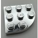 30357 Chrome Silver Plate, Round Corner 3 x 3  30357 Custom Chromed by BUBUL
