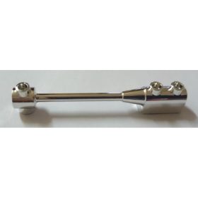   30359 Chrome Silver Bar 1 x 8 with Brick 1 x 2 Curved Top End Custom Chromed by BUBUL