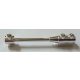 30359 Chrome Silver Bar 1 x 8 with Brick 1 x 2 Curved Top End Custom Chromed by BUBUL