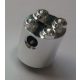 30361 Chrome Silver Brick, Round 2 x 2 x 2 Robot Body - with Bottom Axle Holder x Shape x Orientation  30361b Custom Chromed by Bubul