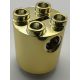 30361 Chrome Gold Brick, Round 2 x 2 x 2 Robot Body - with Bottom Axle Holder x Shape x Orientation  30361b Custom Chromed by Bubul