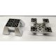 Chrome Silver Slope, Inverted 65 6 x 6 x 2 Quad with Cutouts  30373 Custom Chromed by BUBUL