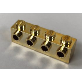   30414 Chrome GOLD Brick, Modified 1 x 4 with 4 Studs on 1 Side Custom Chromed by BUBUL
