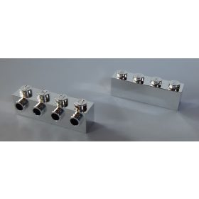   30414 Chrome Silver Brick, Modified 1 x 4 with 4 Studs on 1 Side Custom Chromed by BUBUL