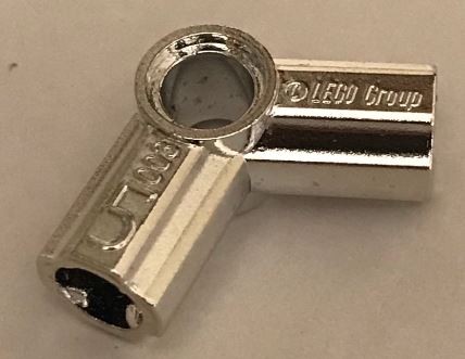 32015 | Chrome Silver Technic, Axle and Pin Connector Angled #5 - 112.5 degrees | Custom Chromed by BUBUL