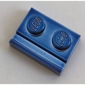   32028 Chrome BLUE Plate, Modified 1 x 2 with Door Rail Custom Chromed by Bubul