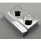 32028 Chrome Silver Plate, Modified 1 x 2 with Door Rail Custom Chromed by Bubul
