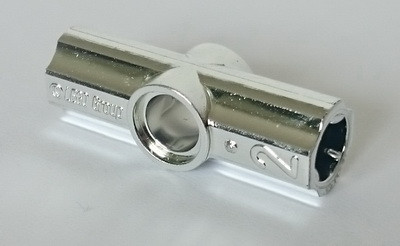 32034 | Chrome Silver Technic, Axle and Pin Connector Angled #2 - 180 degrees | Custom Chromed by BUBUL