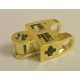 32174 Chrome Gold Technic, Axle Connector 2 x 3 with Ball Socket, Open Sides Custom Chromed by BUBUL