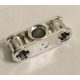 Chrome Silver Technic, Axle and Pin Connector Perpendicular 3L with Center Pin Hole  32184 Custom Chromed by BUBUL