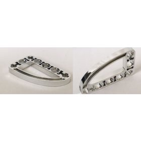   32250 Chrome Silver Technic, Liftarm 3 x 5 L-Shape with Quarter Ellipse Thin  Custom Chromed by BUBUL
