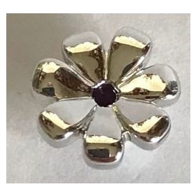   32606 Chrome Silver Friends Accessories Flower with 7 Thick Petals and Pin Custom Chromed by BUBUL