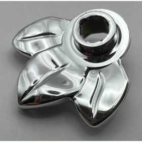   32607 |  Chrome Silver Plant Plate, Round 1 x 1 with 3 Layered Leaves or 5971 | Custom Chromed by BUBUL