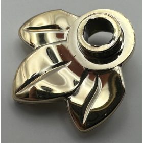   32607 |  Chrome Gold Plant Plate, Round 1 x 1 with 3 Layered Leaves or 5971 | Custom Chromed by BUBUL