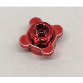   33291 Chrome-Red Plate, Round 1 x 1 with Flower Edge (4 Knobs) (R) Part 33291 or 28573 Custom Chromed by Bubul