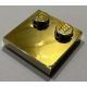 33909 | Chrome Gold Tile, Modified 2 x 2 with Studs on Edge | Custom Chromed by BUBUL