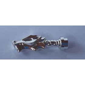   36017 Chrome Silver Minifigure, Weapon Sword Hilt with Dragon Head  Custom Chromed by BUBUL