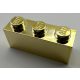 3622, 45505 | Chrome Gold Brick 1 x 3 | Custom Chromed by BUBUL