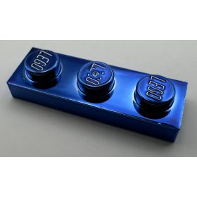 3623 | Chrome BLUE  Plate 1 x 3 | Custom Chromed by BUBUL