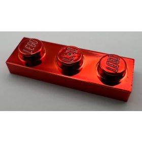 3623 | Chrome RED  Plate 1 x 3 | Custom Chromed by BUBUL