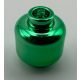 3626 Chrome Green Minifig, - Head (Plain) - Hollow Stud   3626c or 30011c or 3626  Custom Chromed by BUBUL