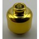 3626 Chrome Gold Minifig, Head (Plain) - Stud Recessed   3626c or 30011c or 3626