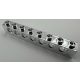 3702 | Chrome Silver Technic, Brick 1 x 8 with Holes | Custom Chromed by Bubul