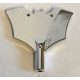 37720d Chrome Silver Minifigure, Weapon Batarang with Bar Handle on Bottom Custom Chromed by BUBUL
