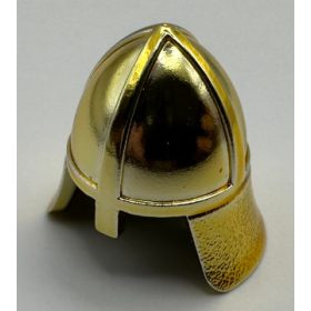  3844 Chrome Gold Minifig, Headgear Helmet Castle with Neck Protector Custom Chromed by Bubul