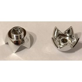  39262 Chrome Silver Minifigure, Headgear Crown Eggshell with 5 Points and Center Stud Custom chromed by Bubul